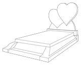Modele de pierre tombale avec stele en forme de coeurs